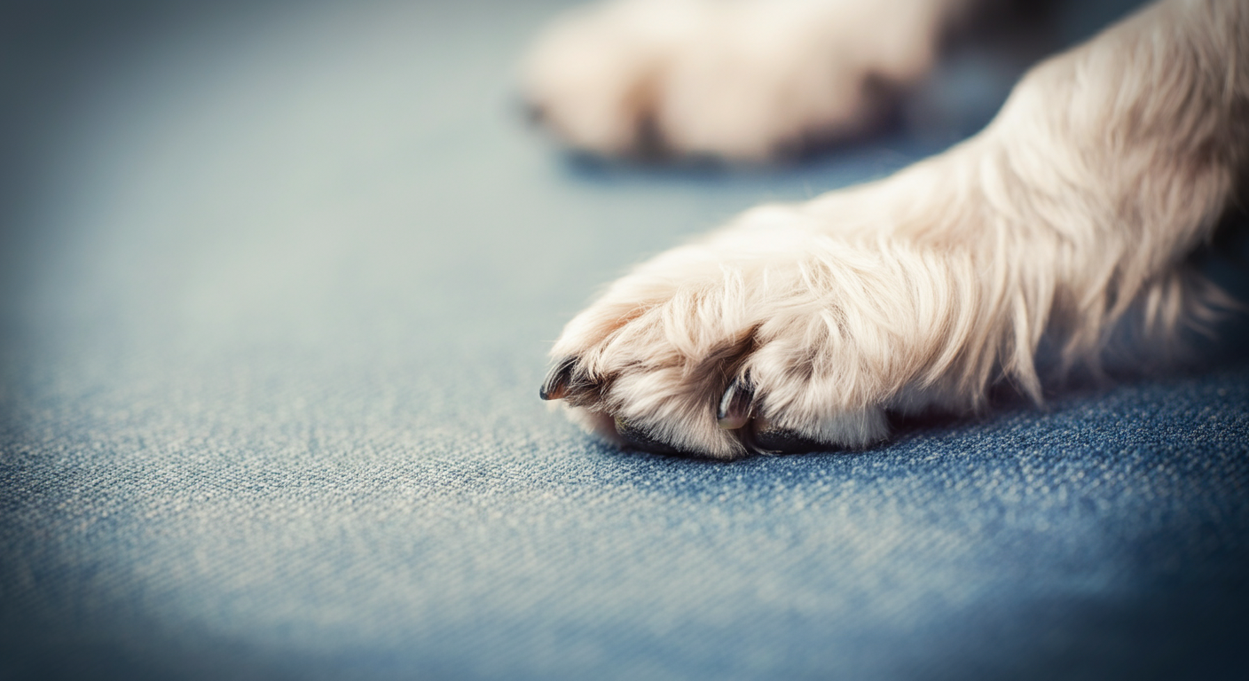 犬の爪が引っかかりにくい、滑らかで丈夫な生地の表面のクローズアップ。