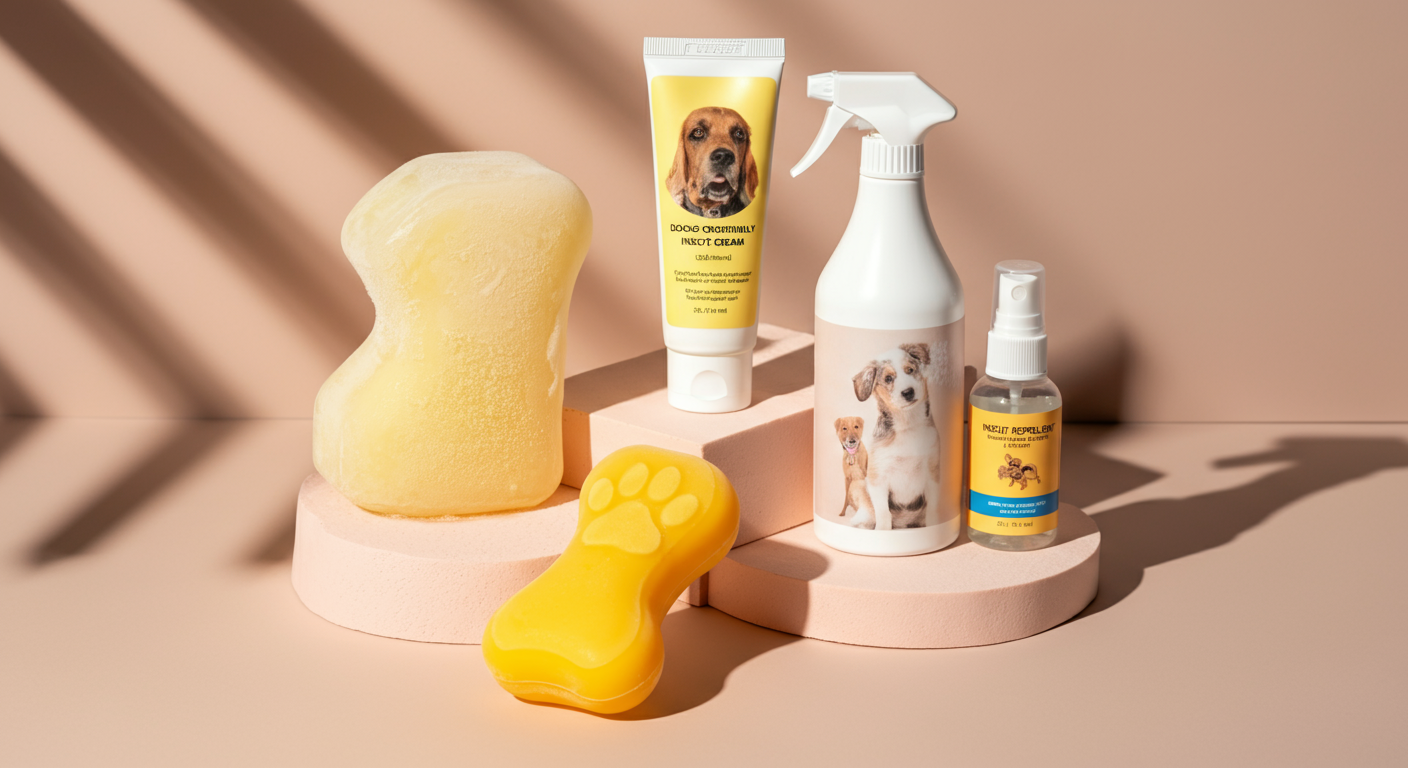 クールネック、肉球クリーム、虫除けスプレーなど、ドッグランを快適にするための応用アイテム。