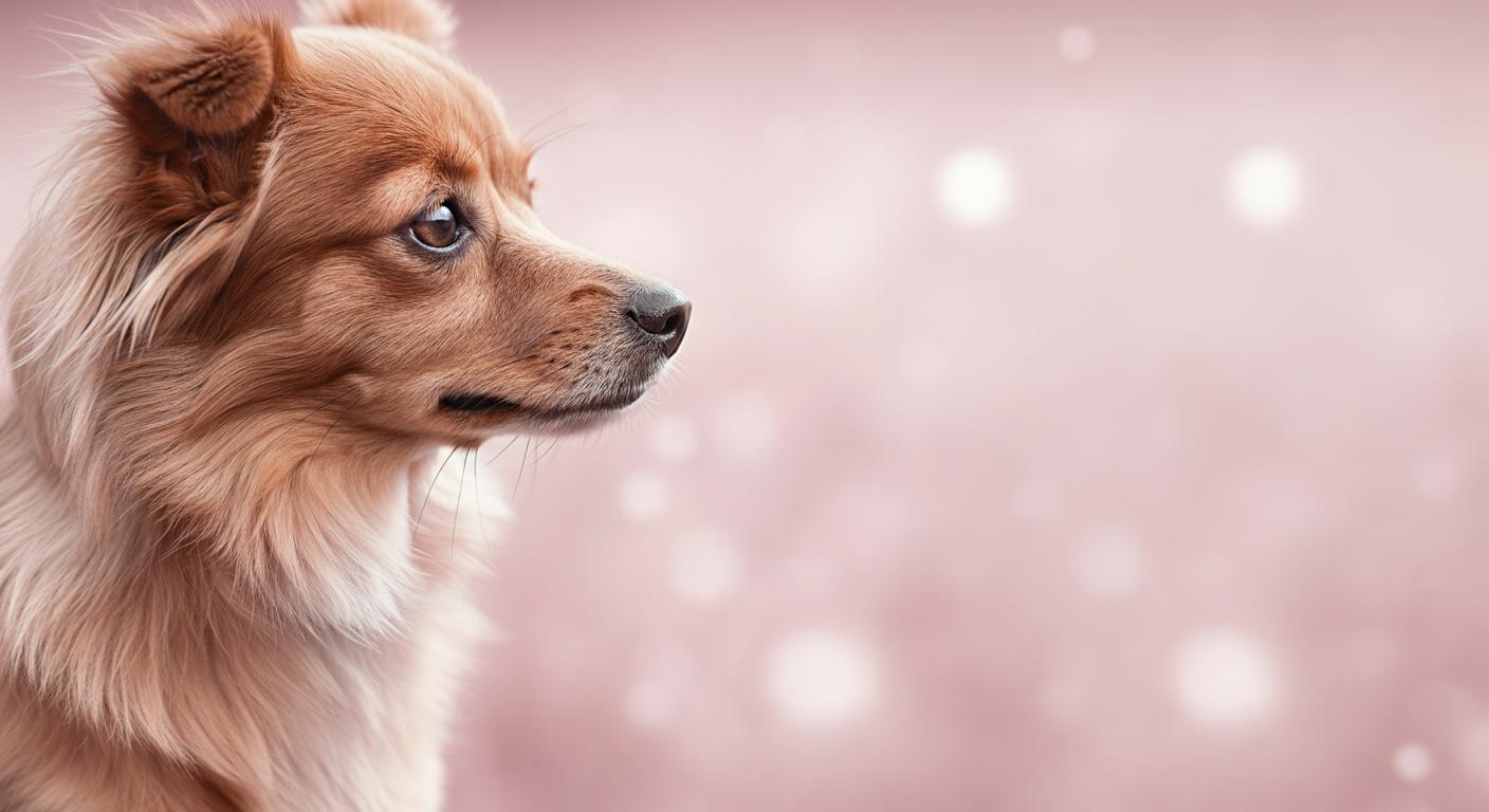 柔らかな光に照らされた、犬の艶やかな毛並みのクローズアップ。