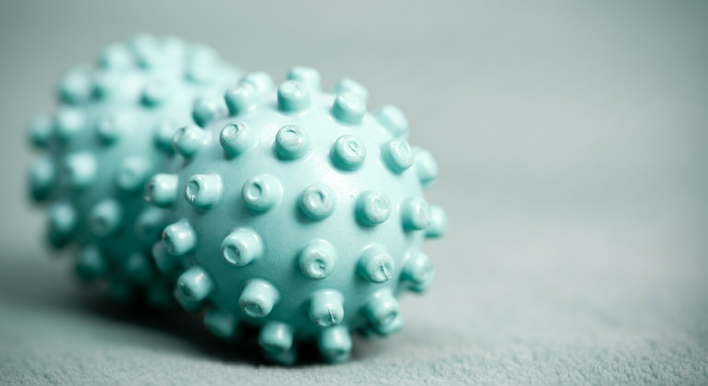 パステルカラーの安全なゴム製犬用おもちゃの質感に焦点を当てたマクロ写真。