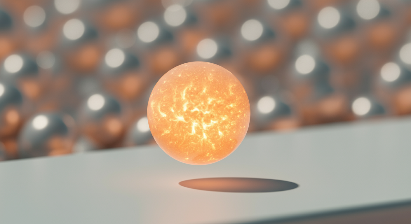 エネルギーを象徴する、柔らかく光る球体の抽象的な写真。