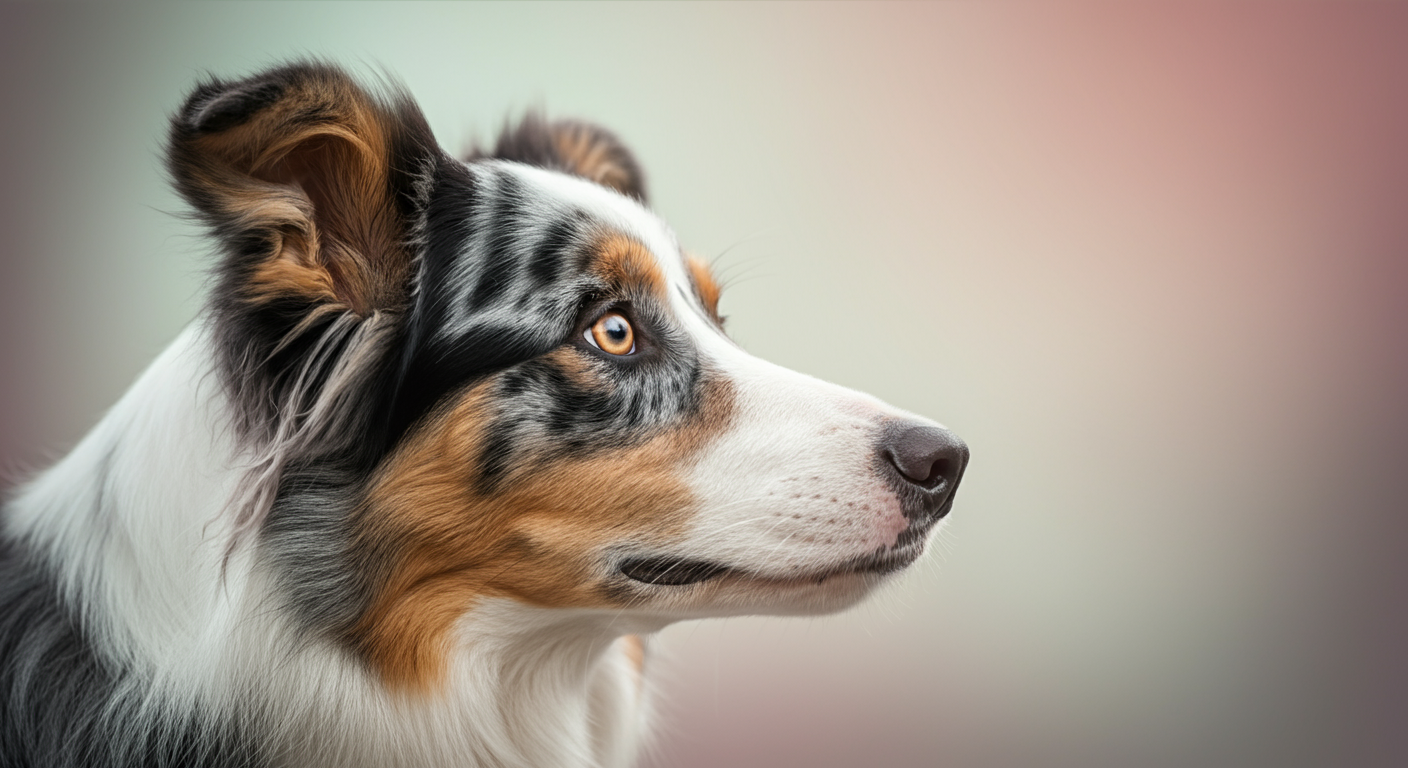 飼い主の声に集中して耳を傾けるボーダーコリーの顔のクローズアップ。