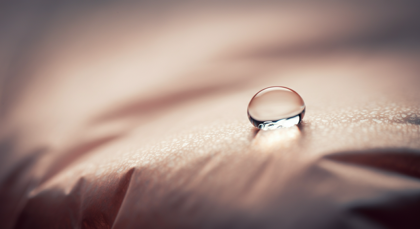 とうもろこし由来の生分解性うんち袋の、繊細な質感を写したマクロ写真。