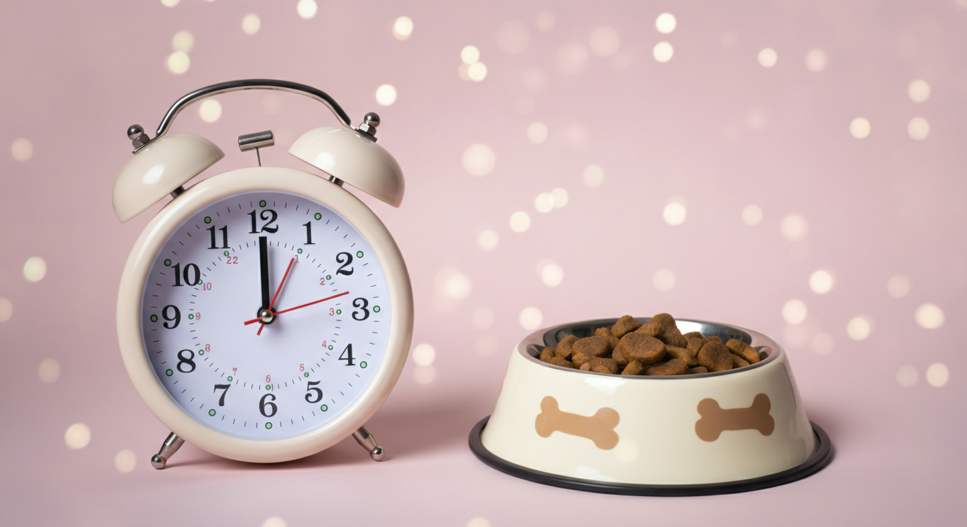 時計の文字盤とフードボウルが並べられた抽象的な写真。