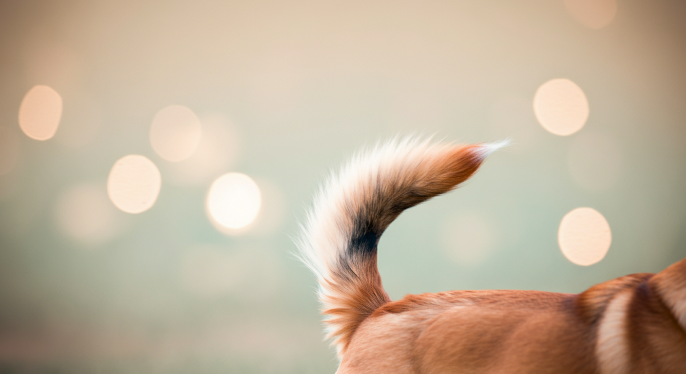 興奮して振られている犬のしっぽの動きをモーションブラーで捉えた抽象的な写真。