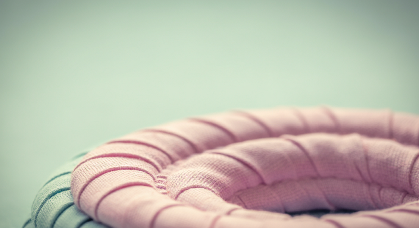 布製フリスビーの柔らかい生地の質感がわかるクローズアップ