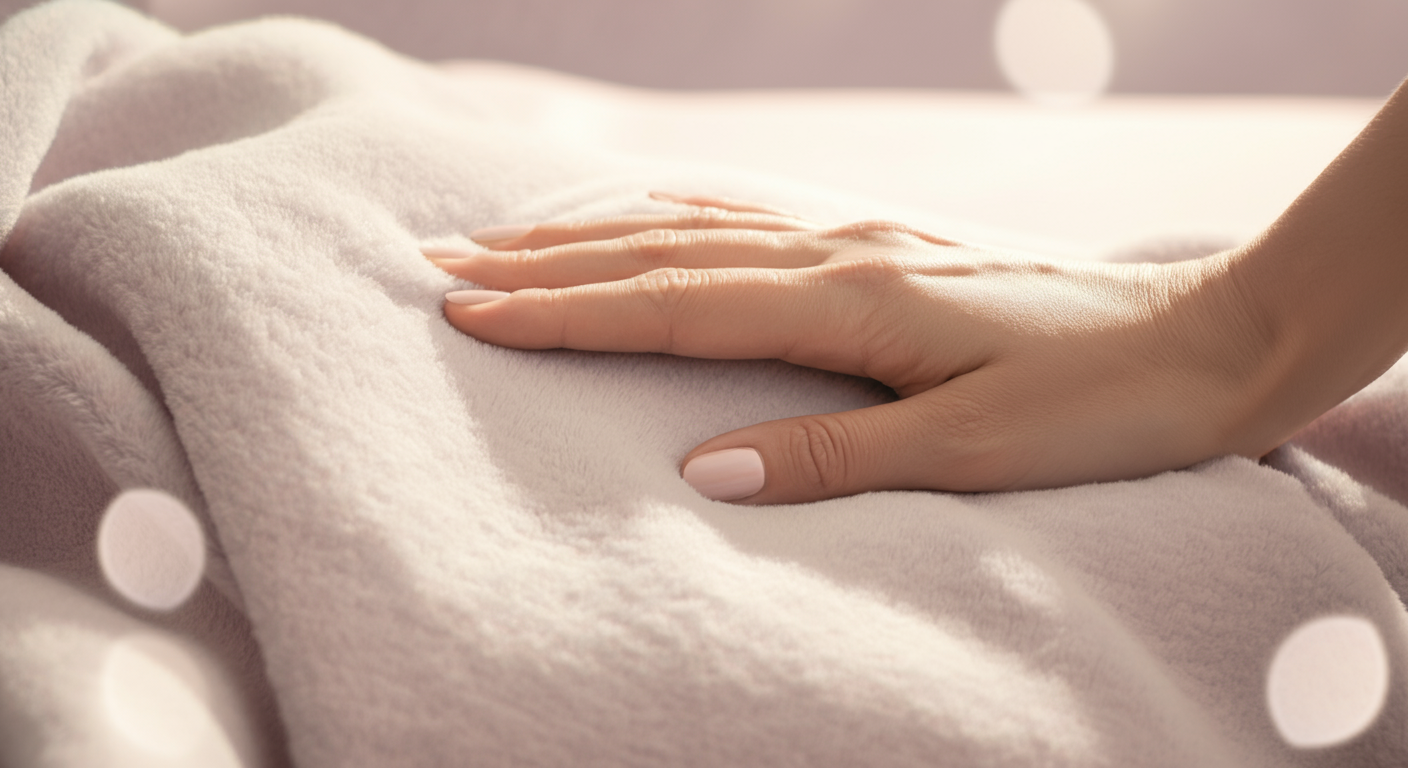 心地よい生地を優しくマッサージする手