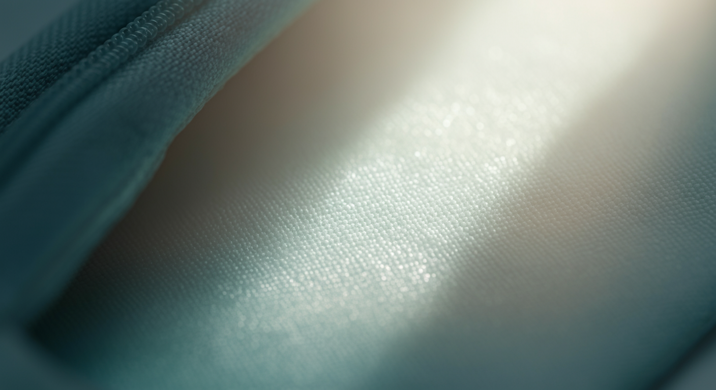 マナーポーチの内側に使われている消臭機能付きの特殊な生地の質感