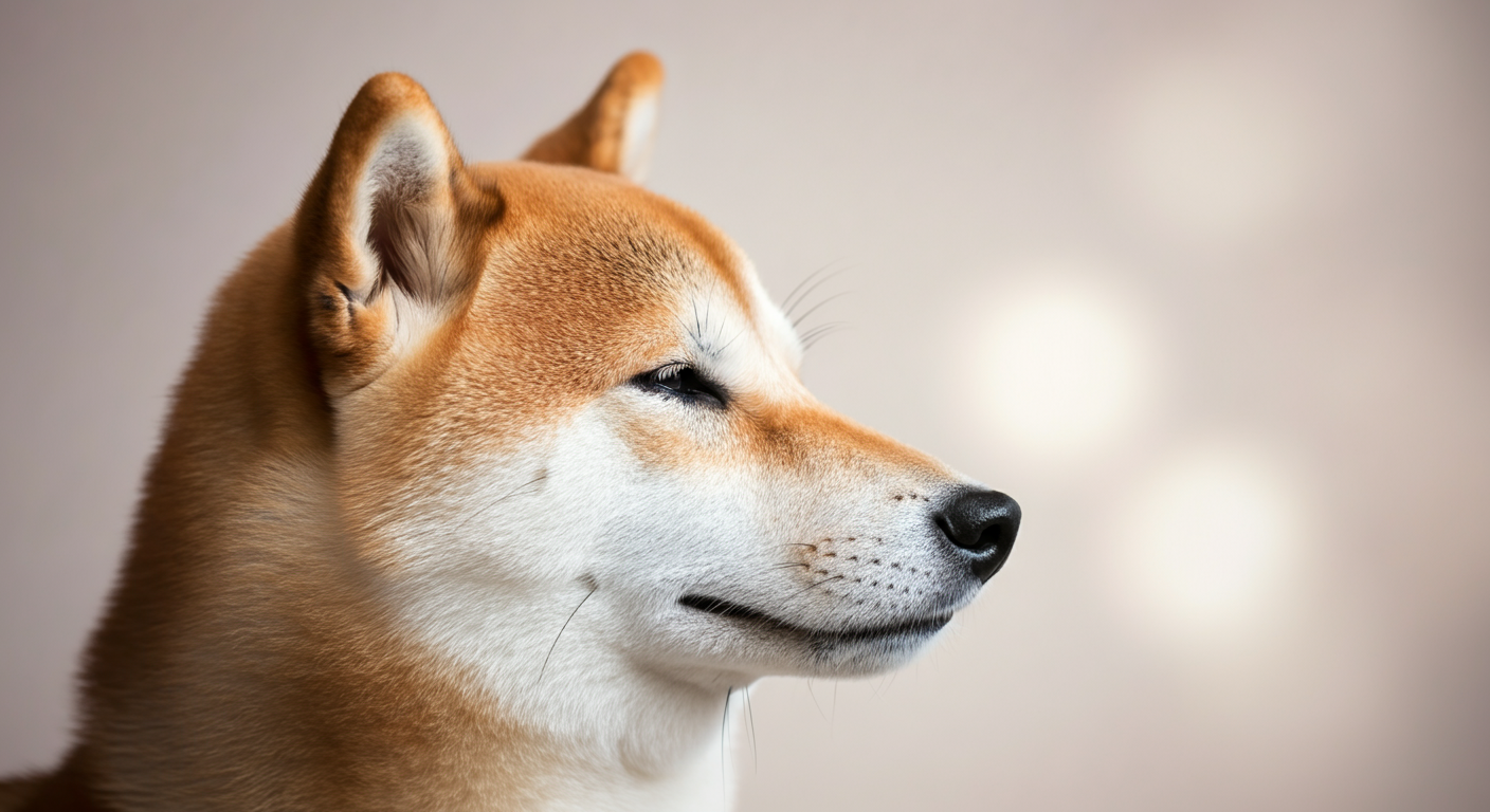気持ちよさそうに目を細めている犬の横顔の、背景を大きくぼかした写真