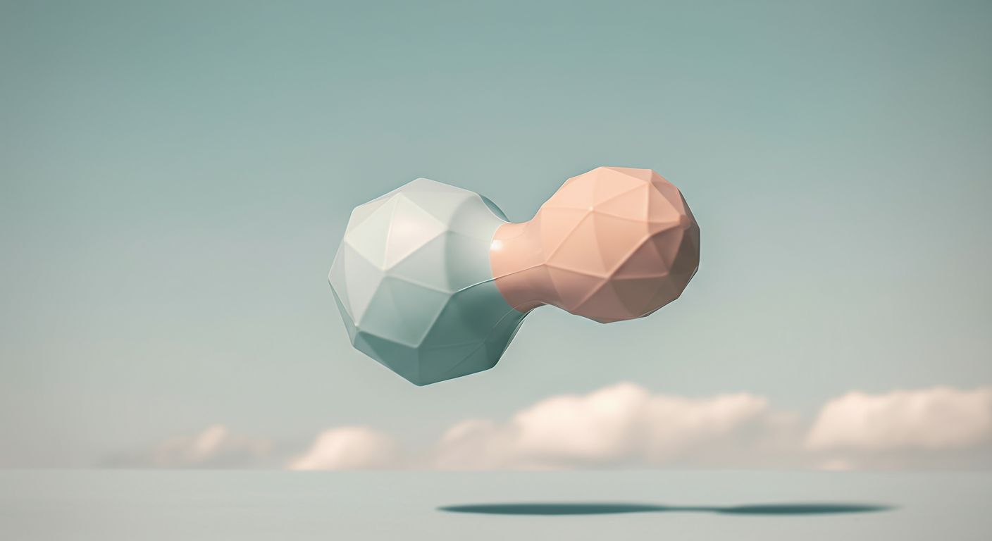 予測不能な動きを予感させる、ユニークな形状の犬用ゴムボールが空中に投げられた瞬間。